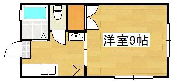 稲冨ハイツI(1K/1階)の間取り写真