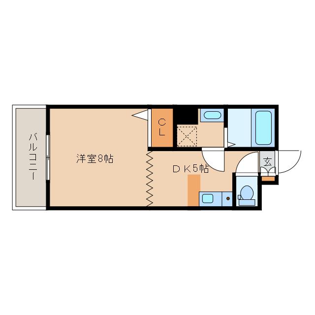 サンライズ新名爪(1DK/3階)の間取り写真