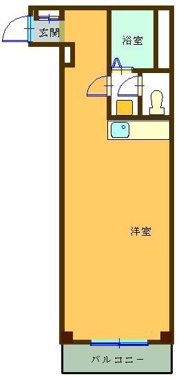 アイロン若林(ワンルーム/1階)の間取り写真
