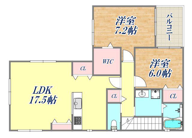 常光寺1丁目ハイツ(2LDK/2階)の間取り写真