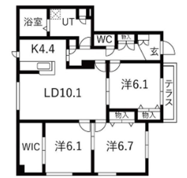 フォルテ(3LDK/1階)の間取り写真