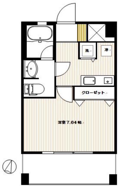 スカイノート(1K/2階)の間取り写真
