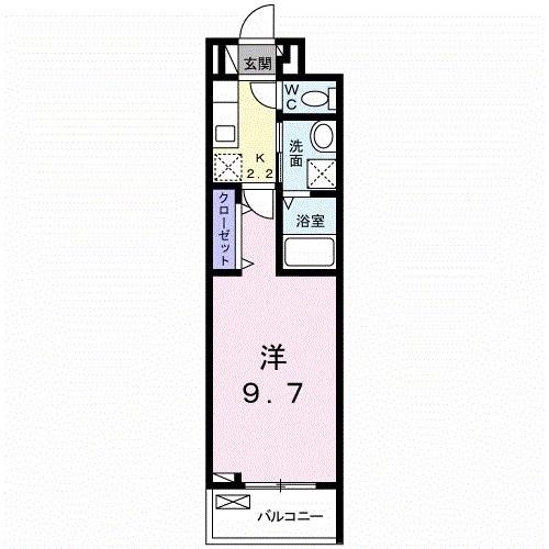 グランドールIII(1K/3階)の間取り写真