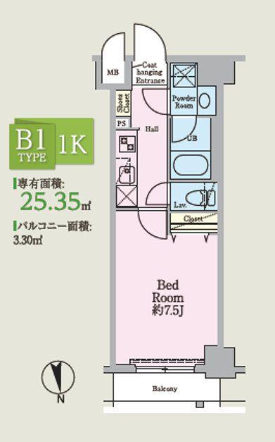 HYS綾瀬駅前(1K/6階)の間取り写真