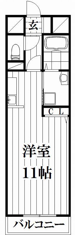 ジャルダン学研住道(1K/4階)の間取り写真