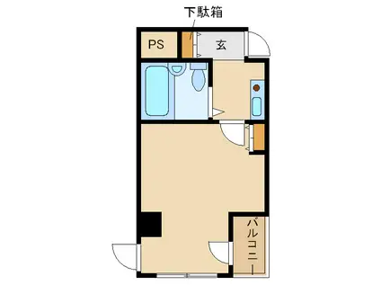 グランソシエ東三国(1K/7階)の間取り写真