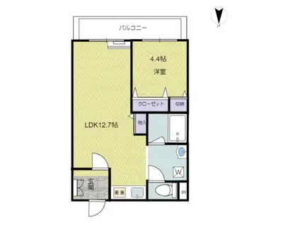 ヴィ・エレガント ネット付き サービス(1LDK/3階)の間取り写真