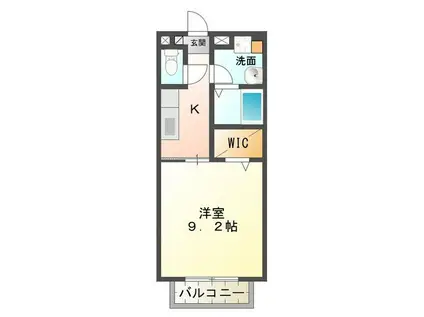 S・K松阪(1K/2階)の間取り写真