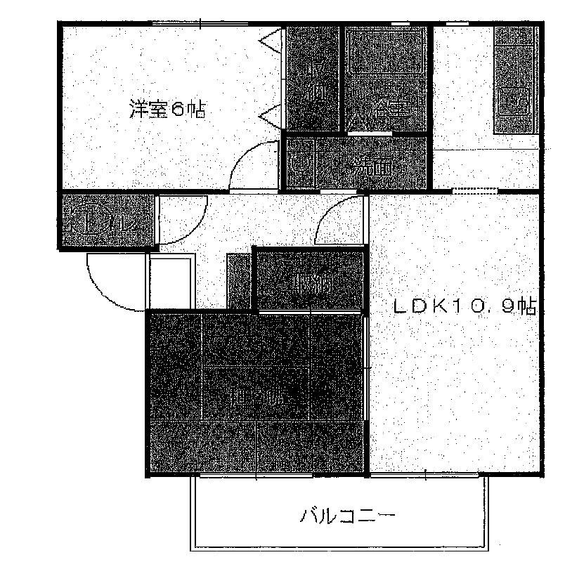 JAハイツ中西(2LDK/1階)の間取り写真