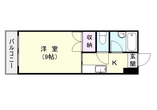 セントヒルズ鹿児島(1K/4階)の間取り写真