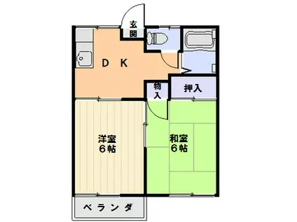 STハイツ新郷(2DK/1階)の間取り写真