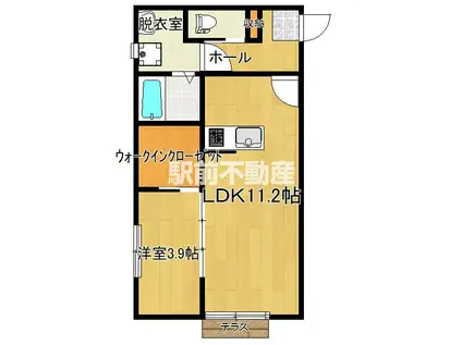 PREVOYANCE久留米駅西(1LDK/2階)の間取り写真