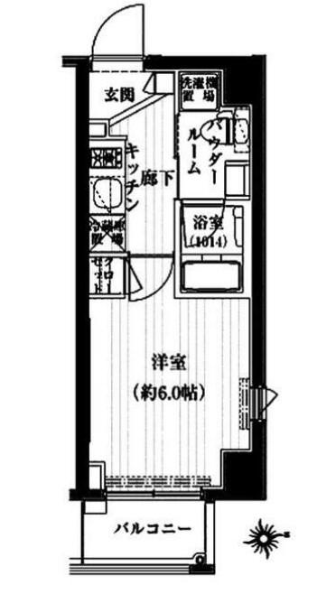ヴァレッシア品川南シティ(1K/4階)の間取り写真
