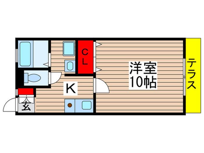 アルシオンB号棟(1K/1階)の間取り写真
