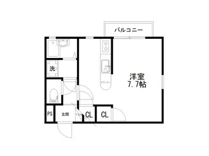トーブマンション(ワンルーム/2階)の間取り写真