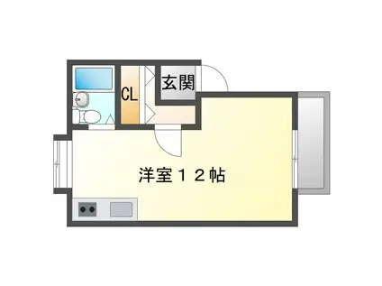 コスモ栄谷(ワンルーム/2階)の間取り写真