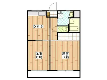 ロッククラウドマンション(2DK/3階)の間取り写真