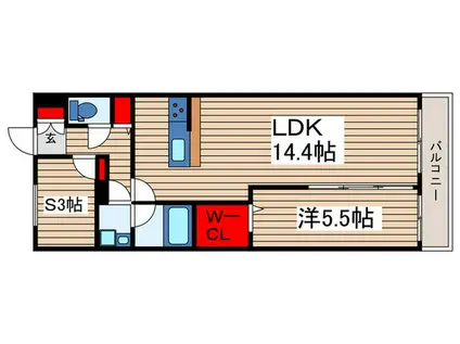 アセント富士見(1SLDK/2階)の間取り写真