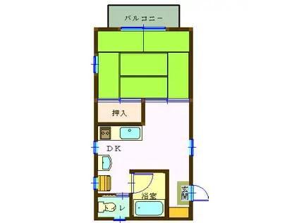 ニューライフバレイ(1DK/1階)の間取り写真