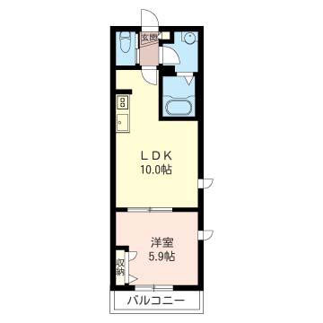 ラ・クレール(1LDK/2階)の間取り写真