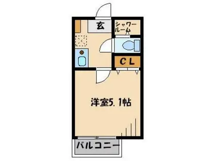 GAP草加(1K/2階)の間取り写真