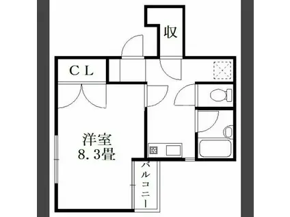 アーバンα(1K/2階)の間取り写真