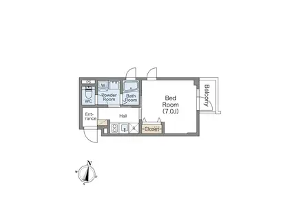 SABLIER(1K/3階)の間取り写真