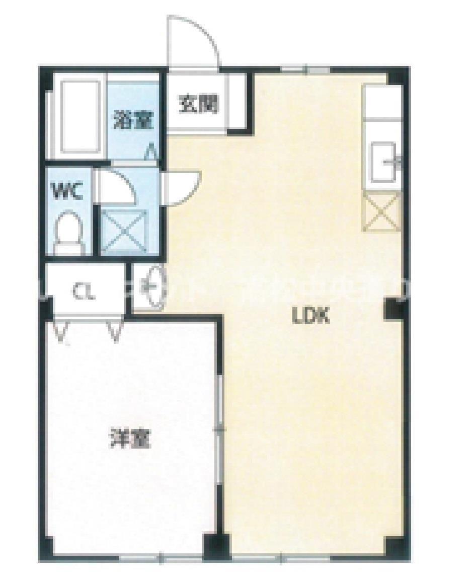 エクセル牟礼(1LDK/1階)の間取り写真