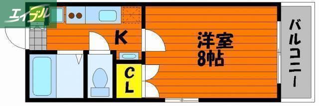 ベンハウス大元(1K/1階)の間取り写真