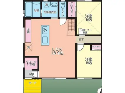 ツインA(2LDK/1階)の間取り写真