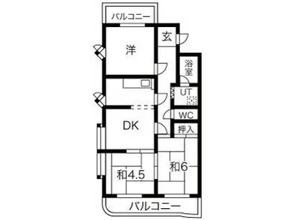 音聞ハイツ(3DK/2階)の間取り写真