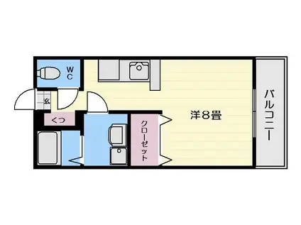 O.D.FIELD A棟(ワンルーム/2階)の間取り写真