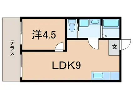リバーハイツ西昆陽ウエスト(1LDK/1階)の間取り写真