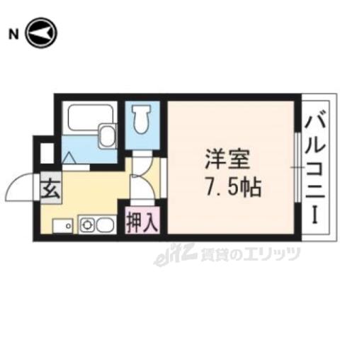 ハイツ松山(1K/2階)の間取り写真