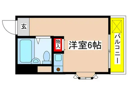 KENハイツ(ワンルーム/2階)の間取り写真