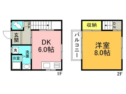 メゾネット宇品御幸(1DK/1階)の間取り写真