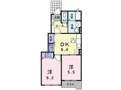 フォルトグランデ II(2DK/1階)の間取り写真