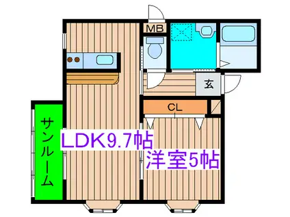 ロイヤルパーク新坂通壱番館(1LDK/1階)の間取り写真