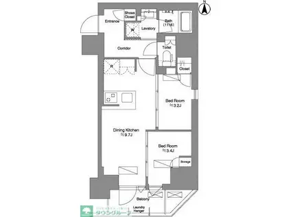 BRILLIA IST 新御徒町(2DK/5階)の間取り写真