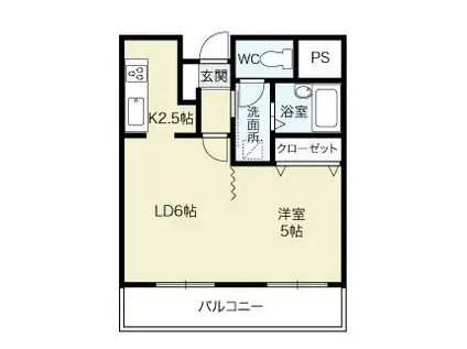 コーポ八幡行徳(1LDK/2階)の間取り写真