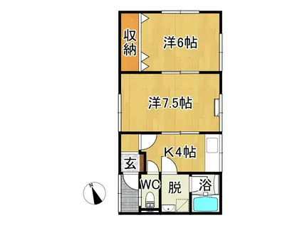 ピコハウス―Y(2K/1階)の間取り写真