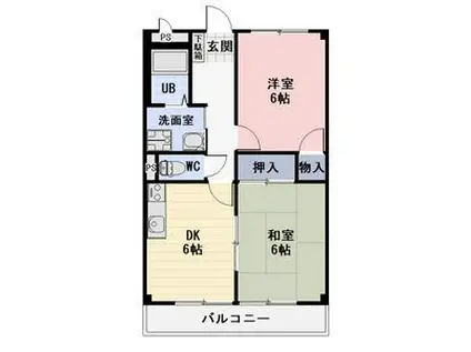 サニーコート川添(2DK/2階)の間取り写真