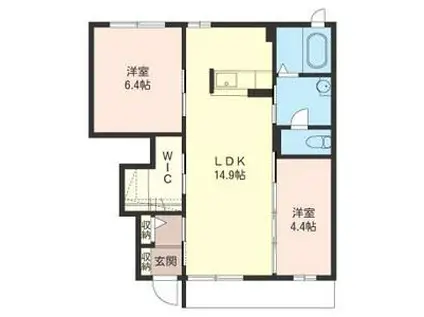 グレース(2LDK/1階)の間取り写真
