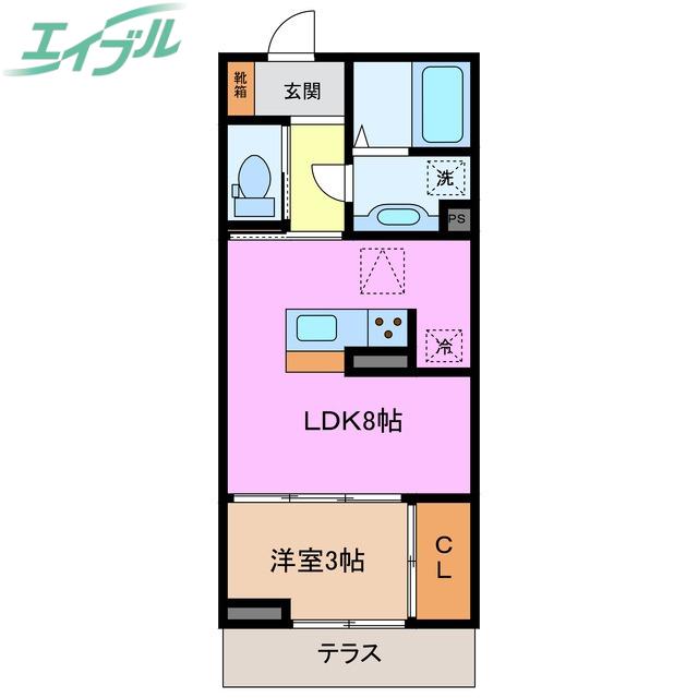 ディーシャンブル鵜の森(1LDK/1階)の間取り写真