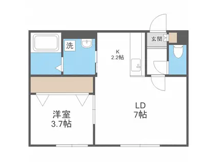 CLASSIK SHIROISHI(1LDK/3階)の間取り写真