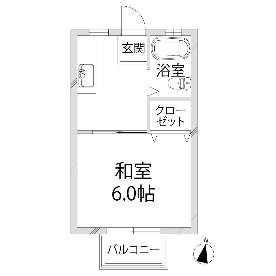 ドリームハウス岡本(1K/2階)の間取り写真