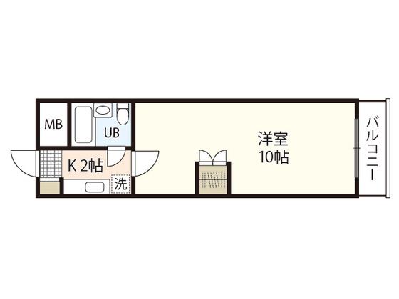 サン広瀬(1K/4階)の間取り写真