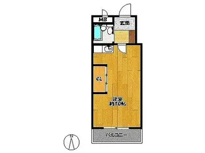 ジャルダン三田2番館(ワンルーム/4階)の間取り写真