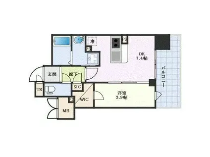 LA WAISON NAMBA ウエスト(1DK/4階)の間取り写真