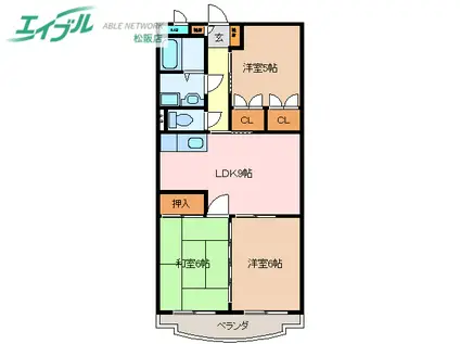 アルカンシエル(3LDK/4階)の間取り写真